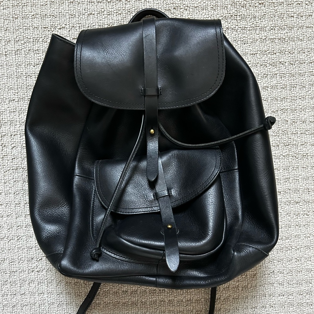 Madewell Transport Rucksack Backpack, black leather